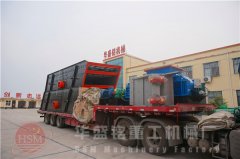1212型对辊凯发旗舰厅官网+2740振动筛装车发往云南玉溪